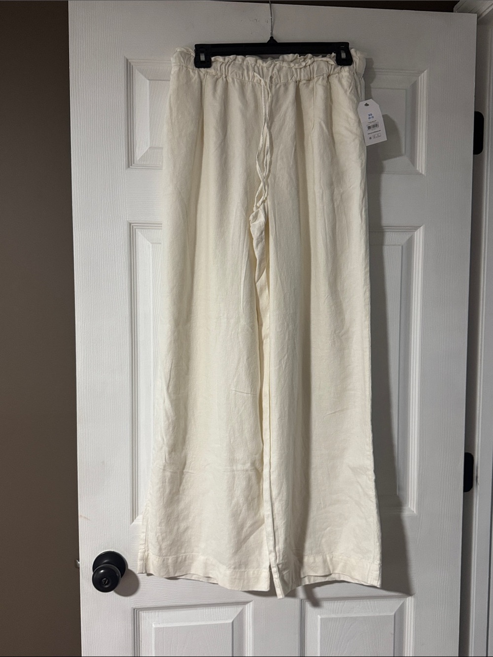 Time and Tru Cream Wide-Leg Drawstring Pants